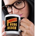 thumbnail image 2 of 3dRose, I Survived A Nude Beach Survial Pride And Humor Design, 11oz Two-Tone Black Mug, 2 of 7