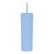 thumbnail image 1 of Vaso de plástico con revestimiento mate de 450 ml con tapa y pajita, vaso reutilizable para bebidas frías y calientes, vaso de agua de doble capa MFZFUKR BST3034304-2, 1 of 5