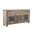 thumbnail image 2 of Taran Designs Isabella 3-drawer 3-door Solid Wood Sideboard in Beige/Black, 2 of 7