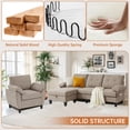 thumbnail image 4 of Soscana 2 Piece Sectional Sofa Set, Modern Linen Small L Shaped Couch with Storage Ottoman, 3-Seater Sofa & Armchair for Living Room, Office, Apartment, 4 of 7