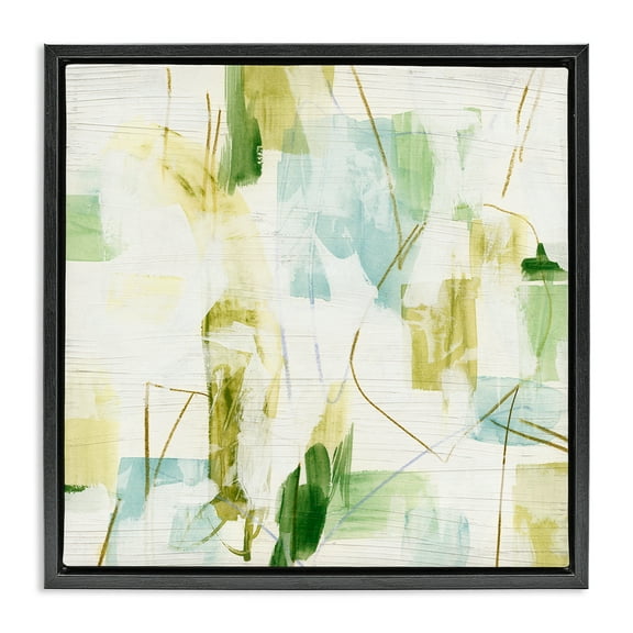 Stupell Industries Expressive Muted Abstraction Abstract Painting Black Floater Framed Canvas Art Print Wall Art, 18 x 18