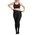 thumbnail image 2 of Gustave Fleece Lined Opaque Tights for Women Plus Size Control Top Pantyhose Winter Warm High Waisted Footed Tights Leggings - Black, 2 of 10