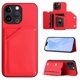 thumbnail image 5 of For iPhone 15 Pro Max Case Card Holder Kickstand Skin-Touch Phone Cover with Wrist Strap - Green, 5 of 5