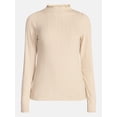 thumbnail image 6 of Scenario Women's Rib Mock Neck Top with Long Sleeves, Sizes XS-XXXL, 6 of 6