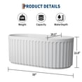 thumbnail image 4 of Modern Soaking Tub 59 Inch - Standalone Acrylic Bathtub for Contemporary Bathroom, 4 of 7