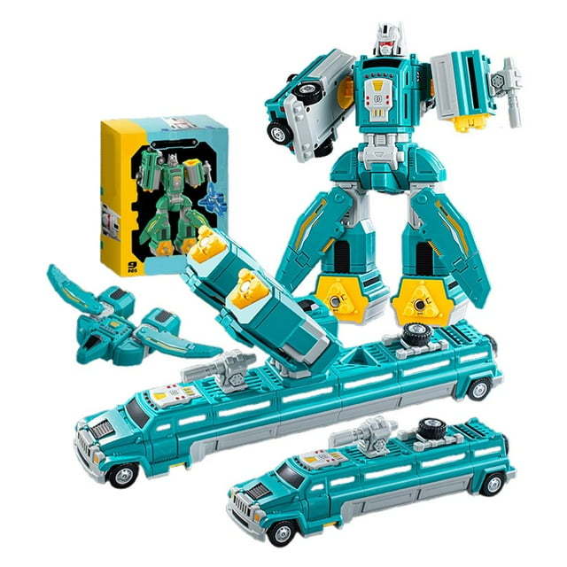 Transforming Toy Set with Storage Box, Magnetic Cars Trucks Robot for Kids