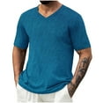 thumbnail image 2 of GuangCheng Mens Tshirts,V-Neck,Solid Color,Soft,Breathable,Lightweight Tees,Comfortable,Casual Tops,Sky Blue,Size S, 2 of 6
