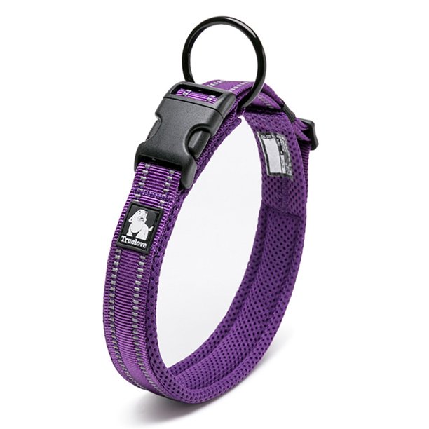 Collar de perro acolchado de tela de malla reflectante ajustable de nailon para aventuras al aire libre MFZFUKR CPB-US-YY693-4