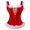 Red, variant on Fewfanhot Women's Vintage Lace Up Dress Corset-Style Satin Floral Court Stlye Bodyshaper Top with Floral Design S-3XL