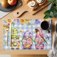 thumbnail image 2 of Spring Floral Gnomes Placemats Set of 8, Watercolor Flowers Butterflies Blue Plaid Placemats for Dining Table, Place Mats for Kitchen Tabletop, Waterproof Wipeable Dining Table Mats Set, 2 of 9