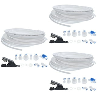 Metpure Ice Maker Fridge Installation Kit – 25' Feet Tubing for Appliance Water Line with Stop Tee Connection and Valve for Quick Installation, 1/4