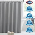 thumbnail image 2 of Clorox Waterproof Fabric Shower Curtain, Durable Fabric, Weighted Magnets - Gray, 72" x 72", 2 of 6