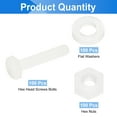 thumbnail image 3 of Uxcell 300 Pack/100 Sets Nylon Hex Bolts, M3 x 15mm Plastic Full Threaded Hex Head Screws Bolts and Nuts with Flat Washers for Machinery Electronics Industrial Accessories, White, 3 of 6