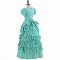thumbnail image 4 of Victorian Style Striped Bustle Gown Women's Vintage Ball Dress Southern Belle Walking Outfit, 4 of 8
