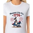 thumbnail image 4 of Fourth Of July American Inspired T-Shirt Women's Mommin' Like It's 1776 Festive Patriotic Short-Sleeve Tee, 4 of 5