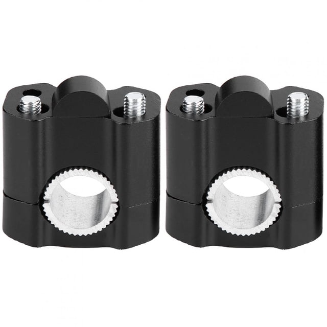 2 abrazaderas de montaje para manillar de motocicleta, de aleación de aluminio, de 28 mm, color negro