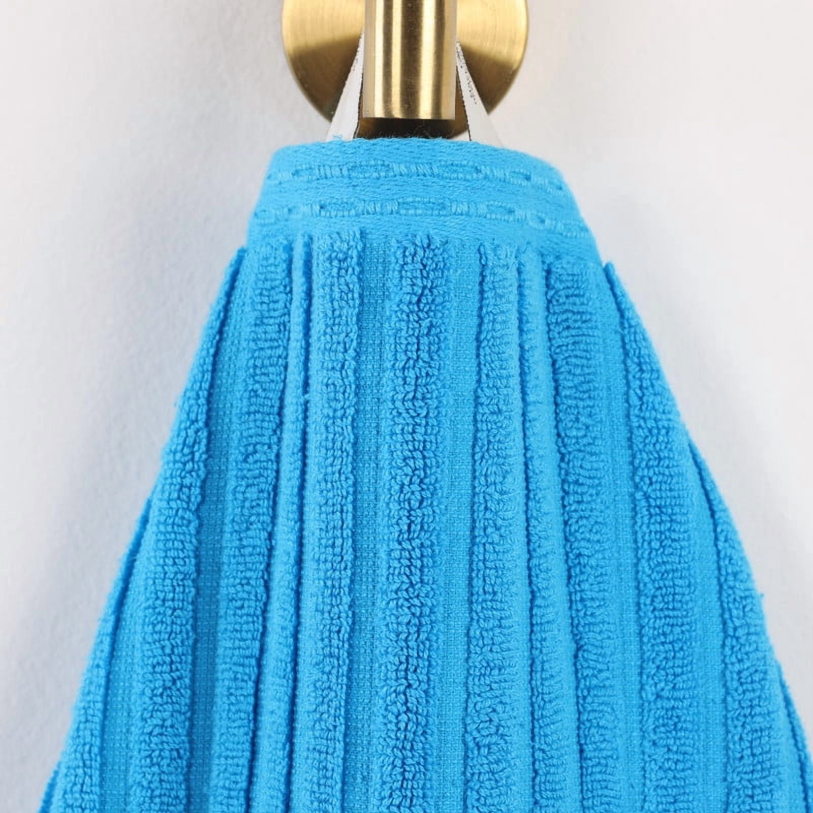 Superior Soho Ribbed Cotton Absorbent Bath Towel Set of 2, Burgundy