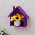 thumbnail image 5 of SIYTUAU Cute Little House Wall Shelf For Solid Wood Walls Childrens Room Kindergarten Dining Room Wooden Storage Decorative Shelving Wood Purple, 5 of 7