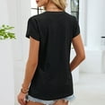 thumbnail image 6 of Ltctricy Women's Tunic Tops Trendy Split Short Sleeve V Neck Eyelet Embroidered T Shirts Dressy Casual Blouses, 6 of 6