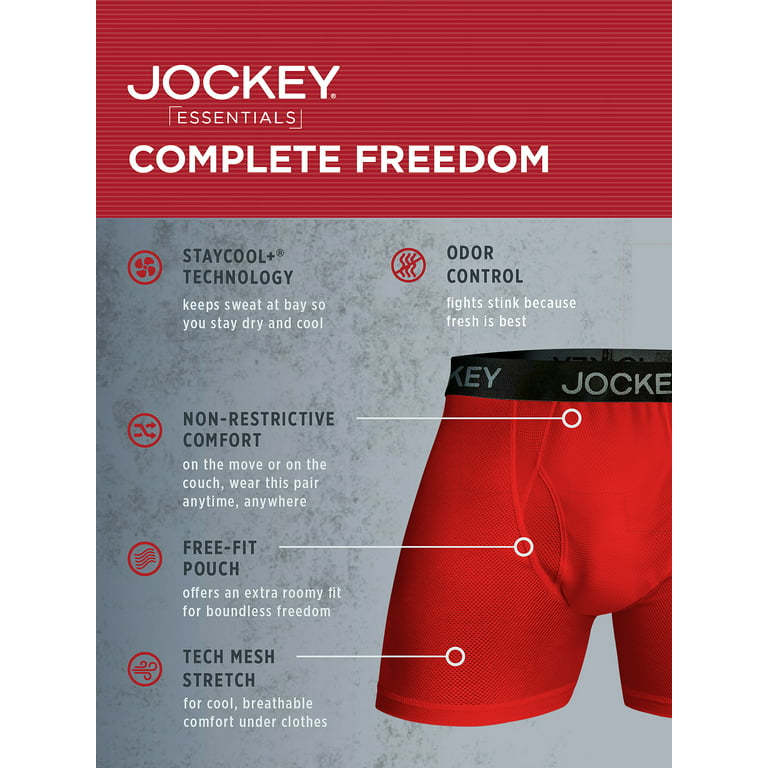 Jockey All Day Active Essentials 4-midrise Boxer Briefs Size Large for sale  online