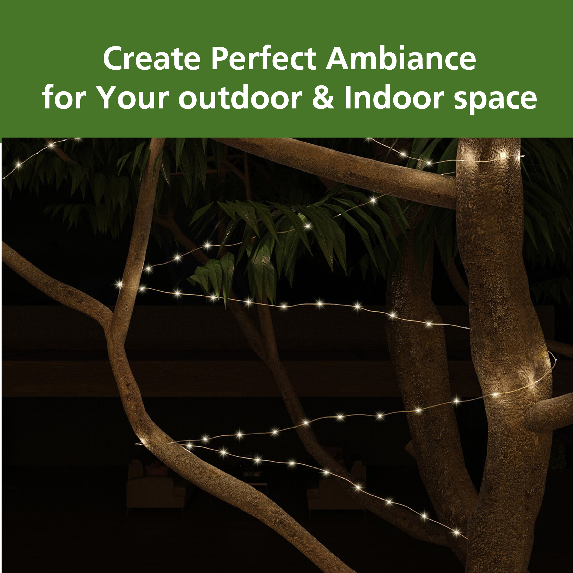 Mainstays Solar Warm White Fairy Wire String Lights, 72 Ft photo 8