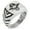 Silver, variant on Stainless Steel Pirate Captain Skull Chevron Pattern Biker Style Polished Ring
