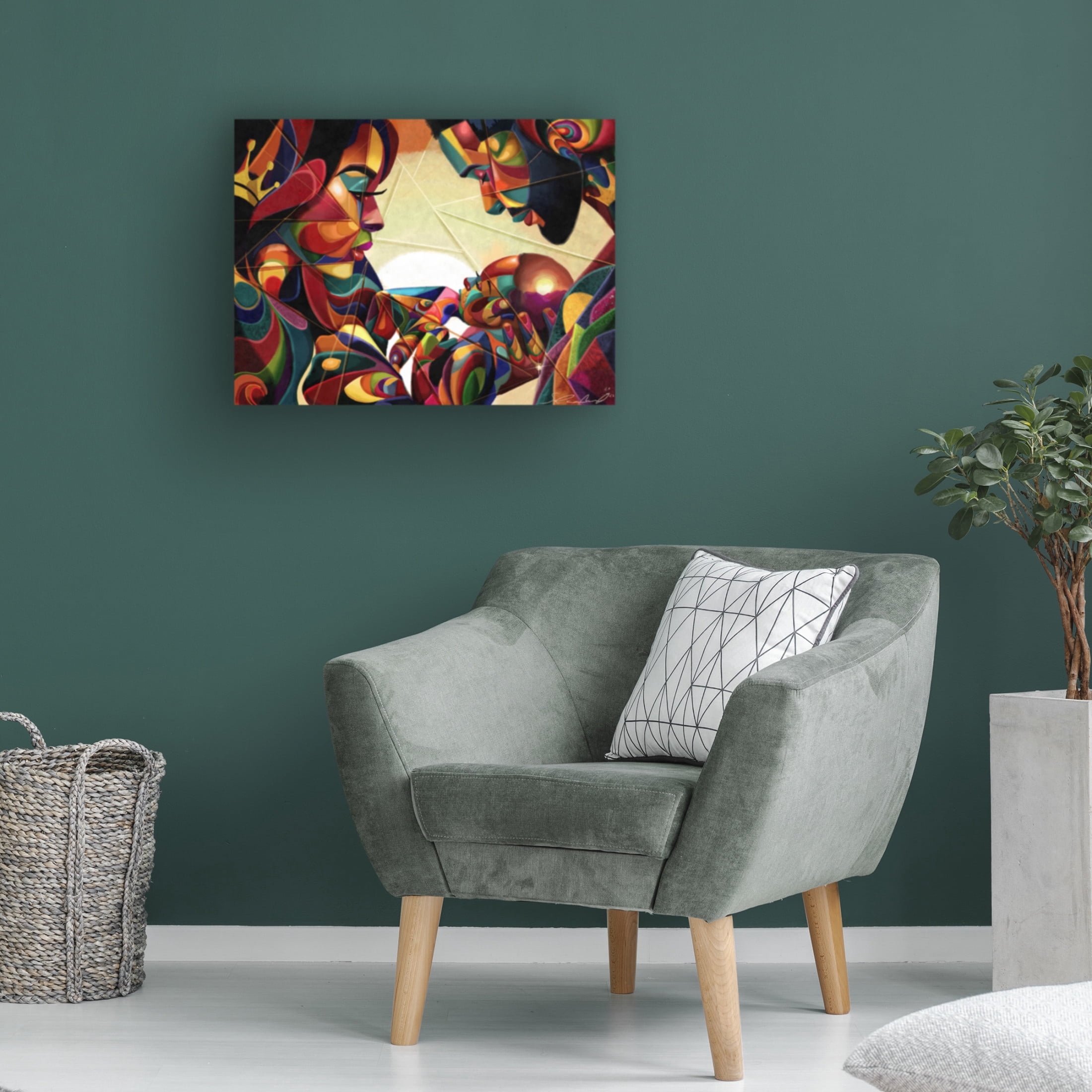 Canvas Wall Art - Salaam Muhammad 'Family Hues' Wall Art for Living Room, Bedroom, or Office Décor by Trademark Fine Art - 47 x 35 Inches