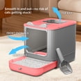 thumbnail image 5 of Fully Enclosed Cat Litter Box + Mat, 3-Stage Adjustable Covered Litter Box for Kittens to Adult Cats, Anti-Splash, Odor Control, Pink, 5 of 10
