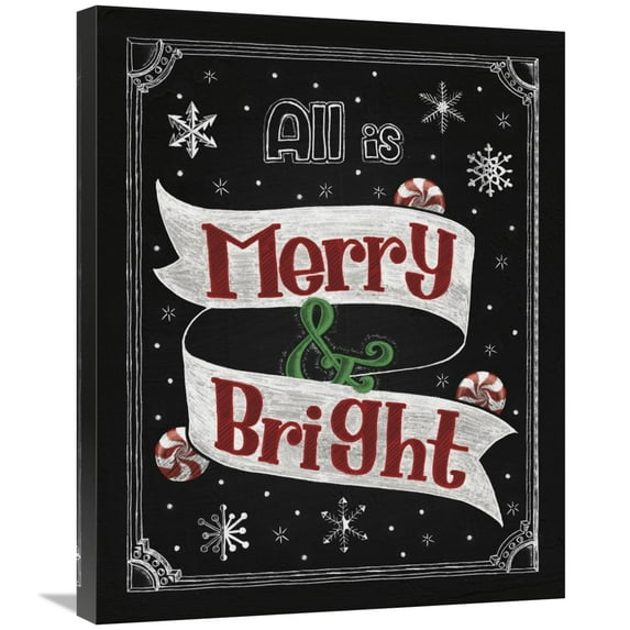 Global Gallery's 'Christmas Chalkboard II' By Elyse DeNeige Stretched Canvas Wall Art