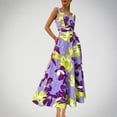 thumbnail image 2 of Birdeem Robes pour Femmes Mode Été Classique Imprimé Bretelles Col en V Grande Jupe, 2 of 12