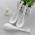 thumbnail image 4 of Soup Spoon Ceramic Original Asian Ramen Spoons, 5.5 Inch White Porcelain Spoons for Appetizer Wonton Dumpling Miso(8 Pack), 4 of 5