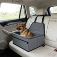thumbnail image 4 of Dog Car Seat Booster for Small Dogs up to 40 lbs Dark Gray Pet Car Bed with Memory Foam Safety Leash Storage Pocket Washable Cover Portable Travel Seat Anti Slip, 4 of 7