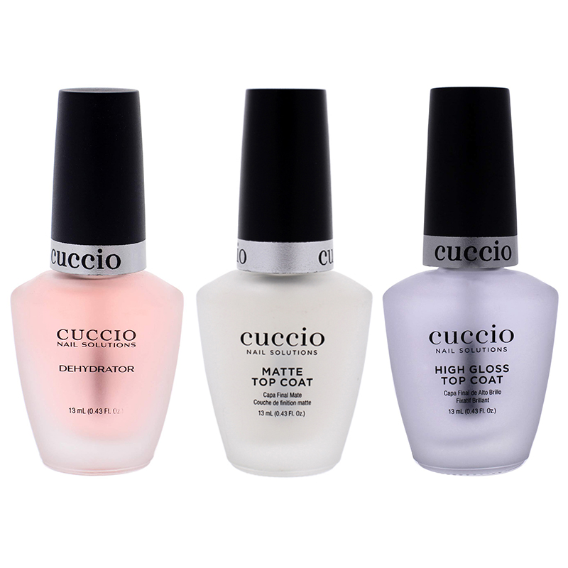 Cuccio Nail Solutions Dehydrator, Matte Top Coat, High Gloss Top Coat