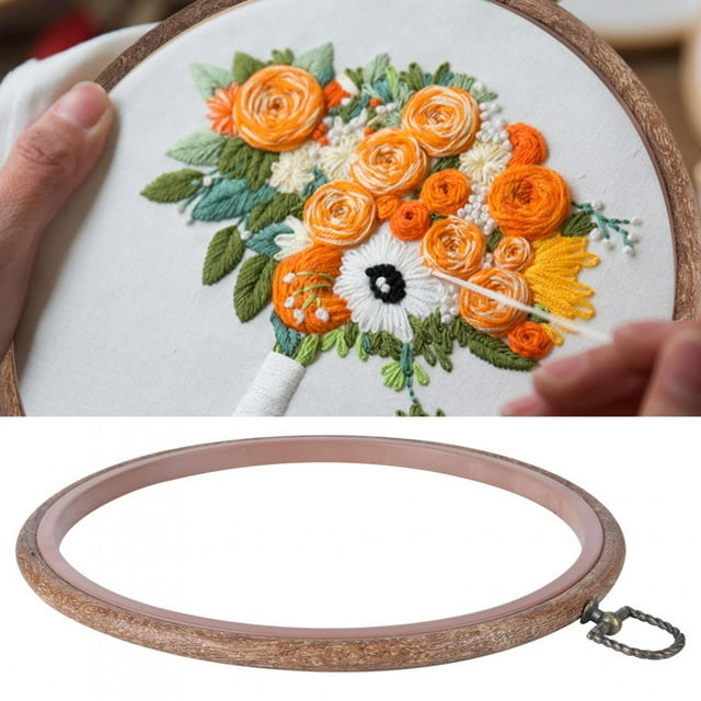 Marco de fotos punto de cruz bordado círculo kit de costura a mano accesorios artesanales