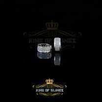 King of Bling's White 925 Sterling Silver 0.40ct Cubic Zirconia Women's & Men's Hoop Earrings