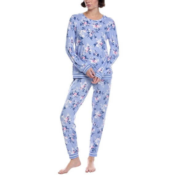 Ellen Tracy womens  2pc Jogger Pajama Set, s, Blue