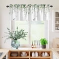 thumbnail image 5 of 3 Piece Kitchen Curtains and Valances Set Eucalyptus Cafe Curtains 36 Inch Length Butterfly Sage Green Leaf Farmhouse Plant Valance & Tier Curtain for Living Room Bedroom Window 54"x18"+27"x36"*2, 5 of 6