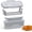 White, variant on XIMEI Batter Bowl with Lid, 2-Pack Fish Batter Shaker, Better Breader Shaker Bowl with Breading Tray, for Frying Chicken Wings/Fish/Onion Rings/Veggies, Blue