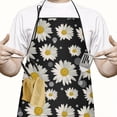 thumbnail image 2 of Black White Flower Pattern Apron-Garden Aprons for Women with Pockets-Cotton Linen Waterproof Kitchen Cooking Gardening Aprons Adjustable for Kitchen,Cooking,BBQ and Salon 33x27 Inch, 2 of 7