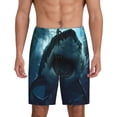 thumbnail image 3 of Lsque Undersea Shark Mens Sleep Pajama Shorts,Short Pajama Pants, Cotton Ultra-Soft Knit-Medium, 3 of 9