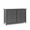 Storkcraft Kenton 6 Drawer Kids and Baby Double Dresser Gray