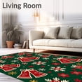thumbnail image 2 of ODIKA 8'x10' Machine Washable Non-Slip Area Rug, North Pole Express Winter Wonderland Decorative Path High Traffic Rug, Green, 628286, 2 of 7