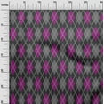 thumbnail image 3 of oneOone Rayon Fuschia Pink Fabric Argyle Diy Clothing Quilting Fabric Print Fabric By Yard 56 Inch Wide, 3 of 4