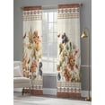 thumbnail image 4 of Vintage Floral Sheer Curtains 84 Inch Length 2 Panels Set Window Treatments, Elegant Pastoral Botanical Retro Art Rod Pocket Semi Curtains for Living Room/Bedroom/Kitchen Décor, 104"W x 84"L, 4 of 7