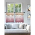 thumbnail image 4 of Sheer Curtains 54 Inch Length 2 Panels Set for Kitchen, Pink Ombre Stripe Semi Sheer Curtains for Windows, Abstract Summer Beach Coastal Voile Window Treatments Rod Pocket Curtain, 4 of 7
