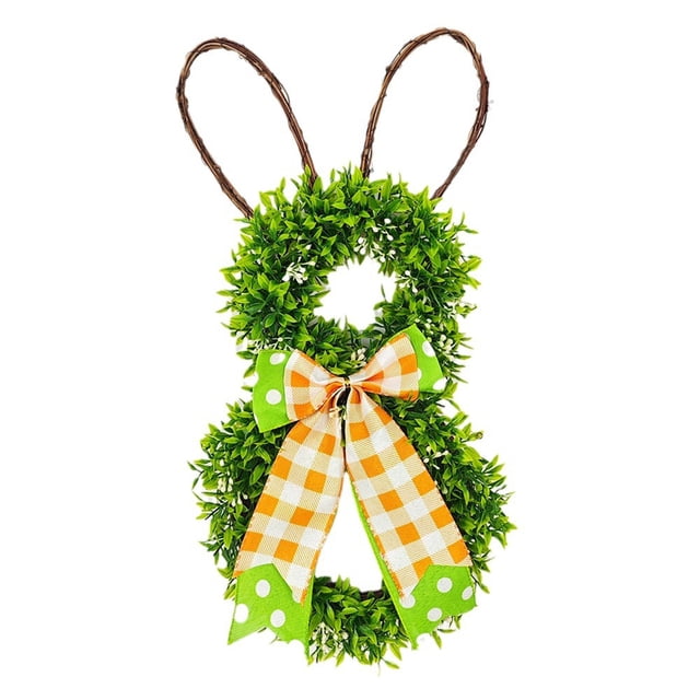 Billuyoard Elegante guirnalda de conejo de Pascua, exquisita decoración de conejo para la primavera, encantadora para la puerta de entrada Kits de decoración para fiestas