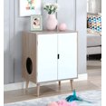 thumbnail image 3 of Penn-Plax Contemporary Home Cat Litter Box Hide-Away Cabinet – Grey Wood Grain with White Doors, 3 of 7