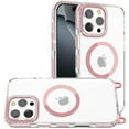 thumbnail image 6 of For Apple iPhone 11 Pro Max Clear Magnetic Frame PC Back Shockproof Protective Case with Detachable Lanyard Strap, Compatible with MagSafe Cover, XPM Phone Case [Pink], 6 of 10
