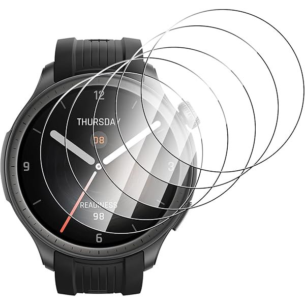 wonima44 5 Pack Tempered Glass for Amazfit Balance Smart Watch 46mm Screen Protector,9H Hardness,Ultra Resistant,Anti-Fingerprints,No Bubbles,Full Coverage Watch Film for Balance Smart Watch 46mm