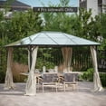 thumbnail image 2 of Outsunny 10' X 12' Gazebo Sidewall Set with 4 Panels,Hooks/C-Rings Included for Pergolas & Cabanas,Beige,Beige Polyester Garden Outdoor Canopies Gazebos Umbrellas Shades, 2 of 9